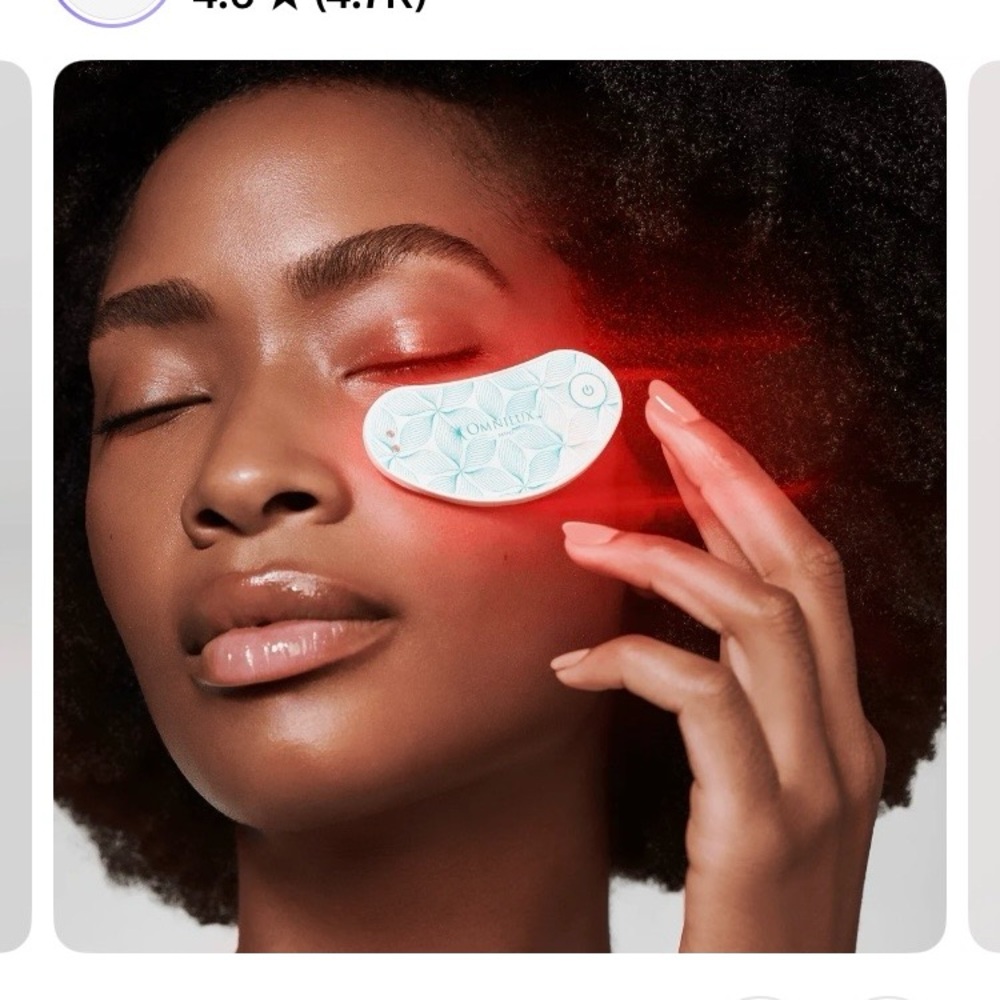 New Omnilux Eye Mask Light Therapy Device with24 pads - Mint/White